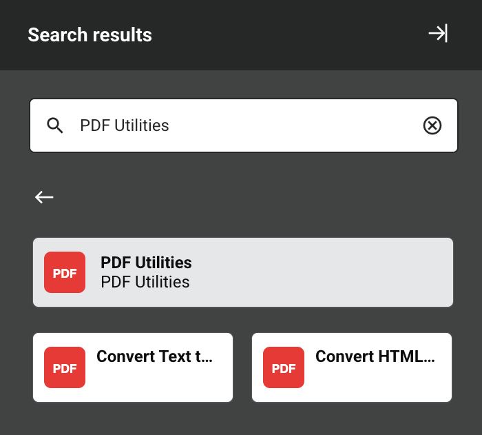 PDF Utilities activity types