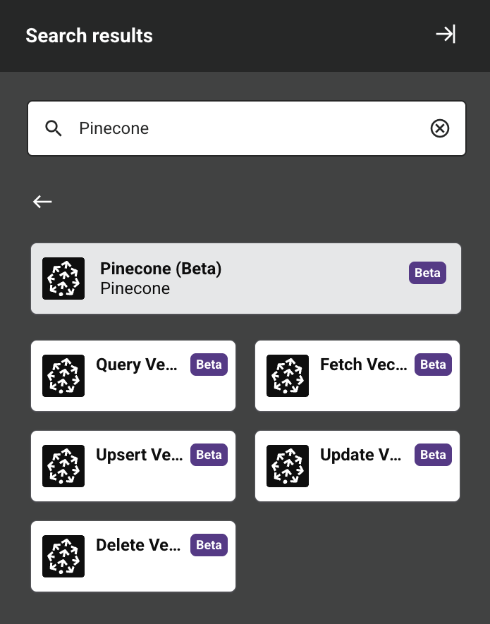 Pinecone activity types