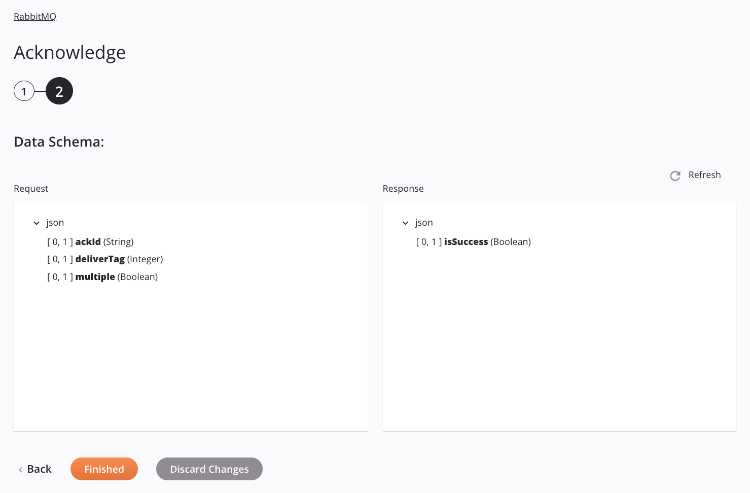 Paso 2 de configuración de actividad de reconocimiento de RabbitMQ