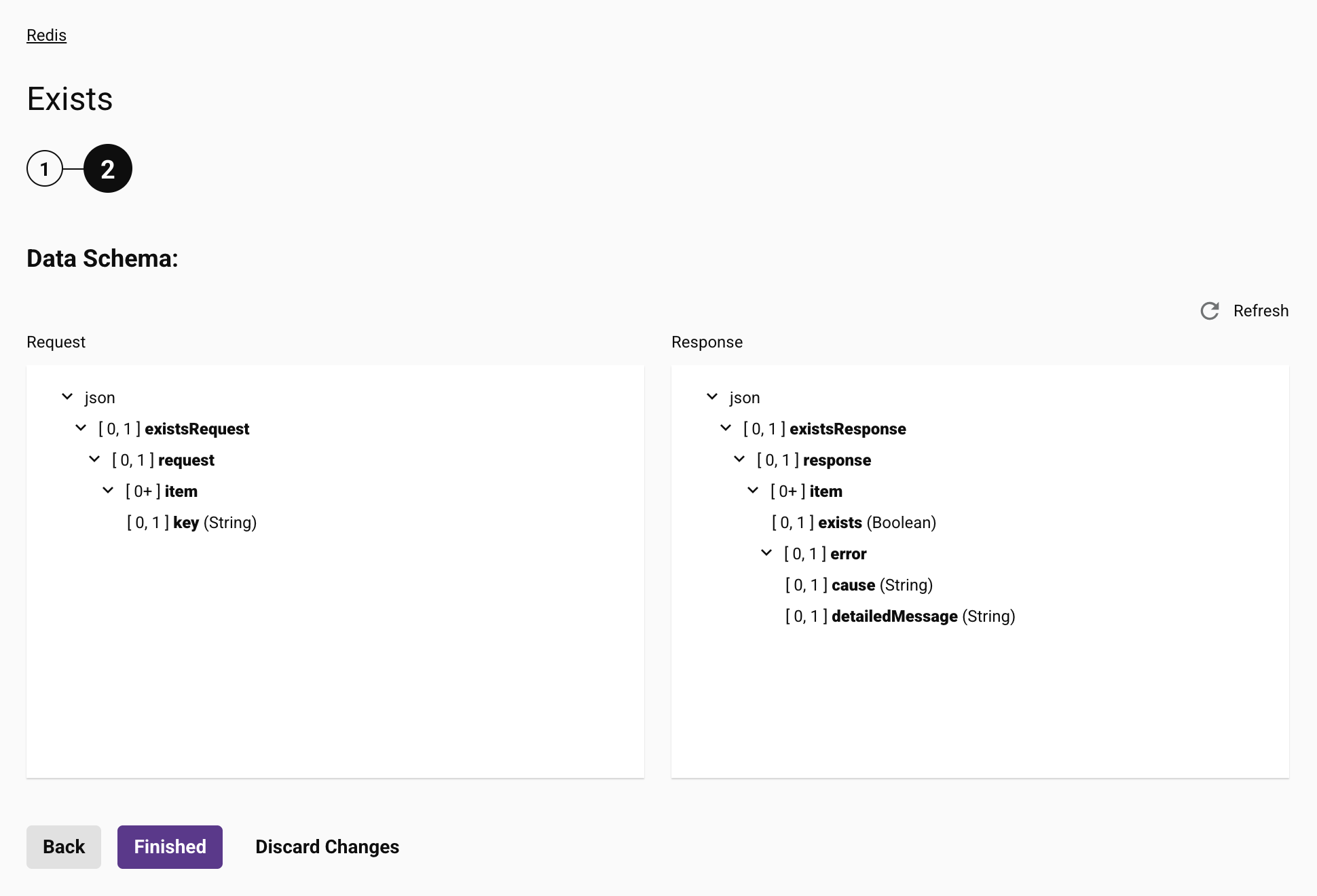Redis Exists activity configuration step 2