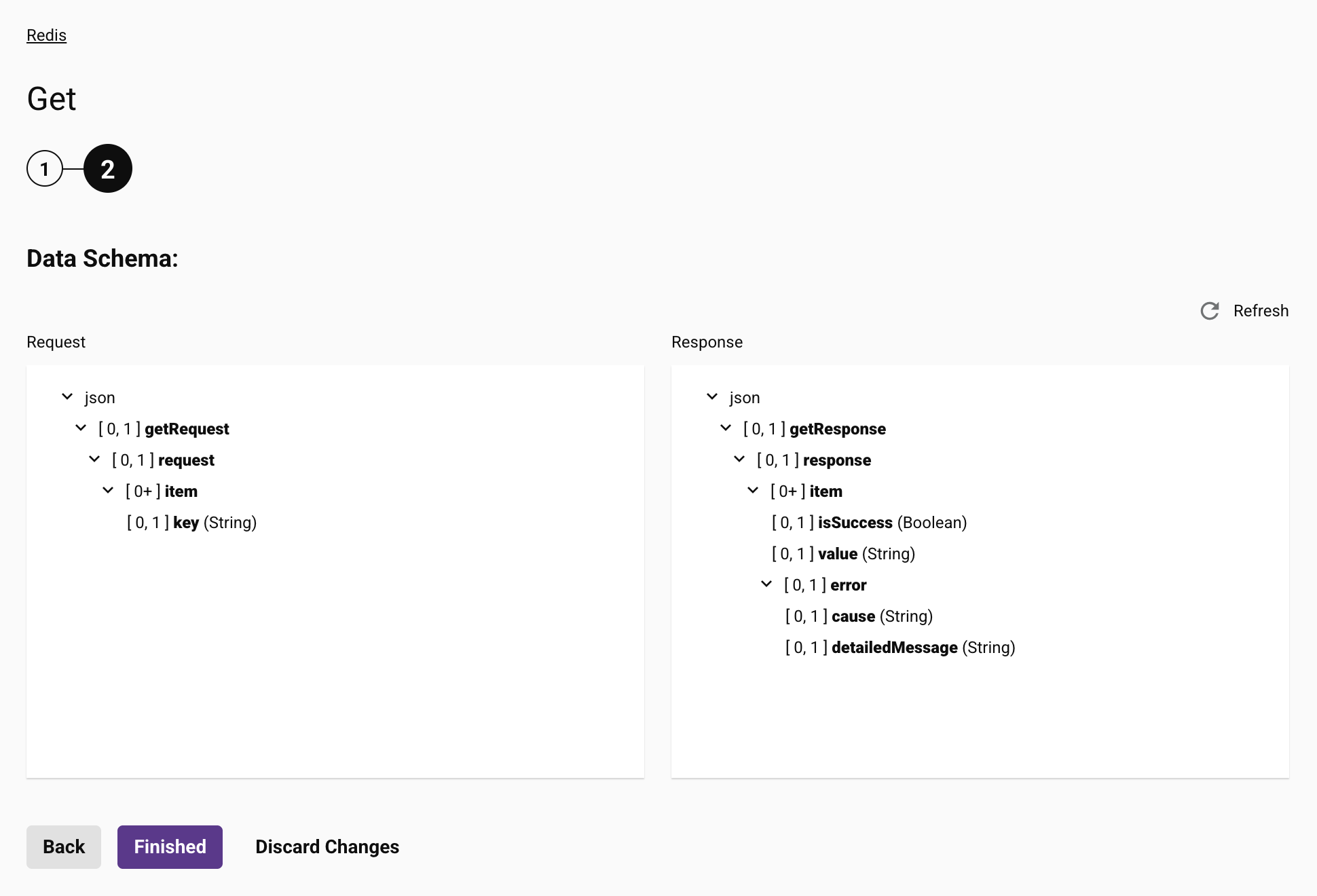 Redis Get activity configuration step 2