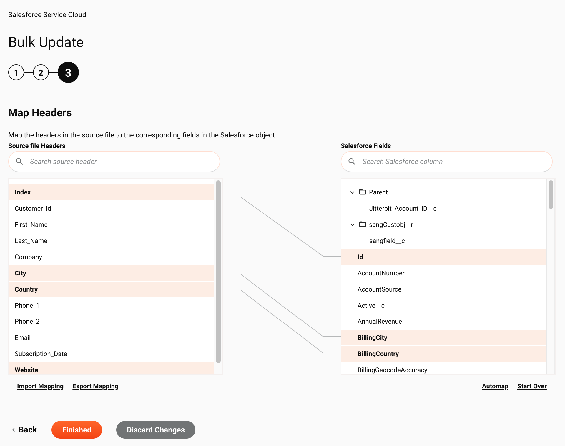 Salesforce Service Cloud Bulk Update activity 3