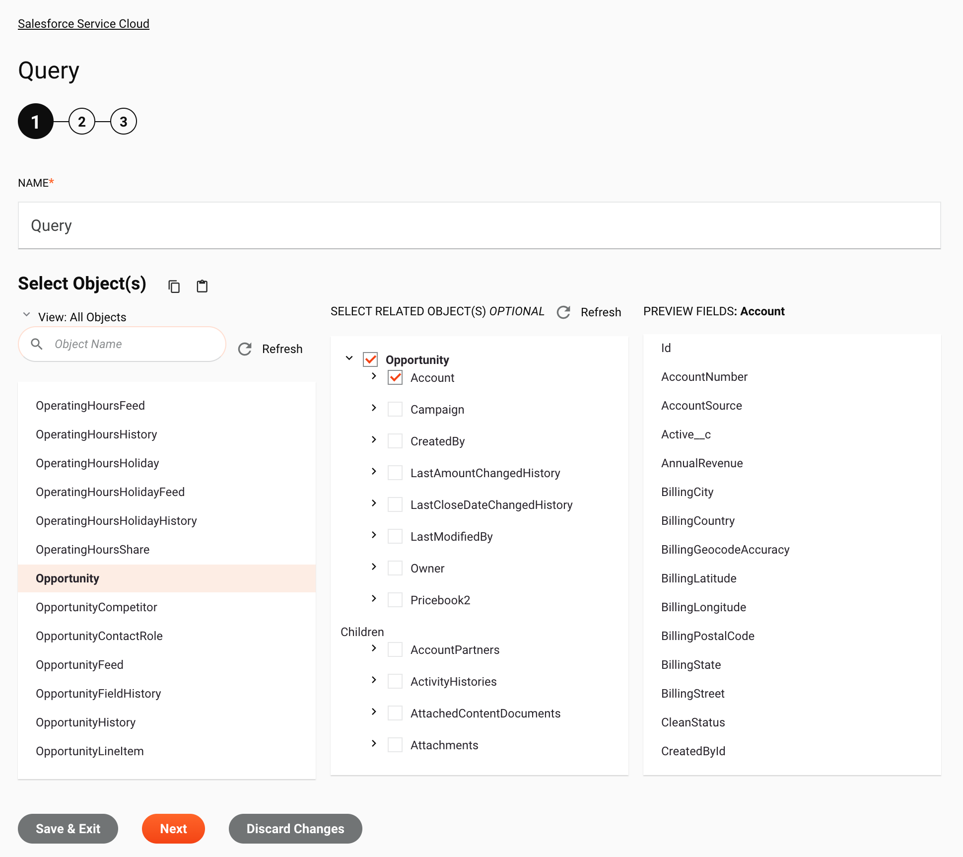 Salesforce Service Cloud Query activity 1