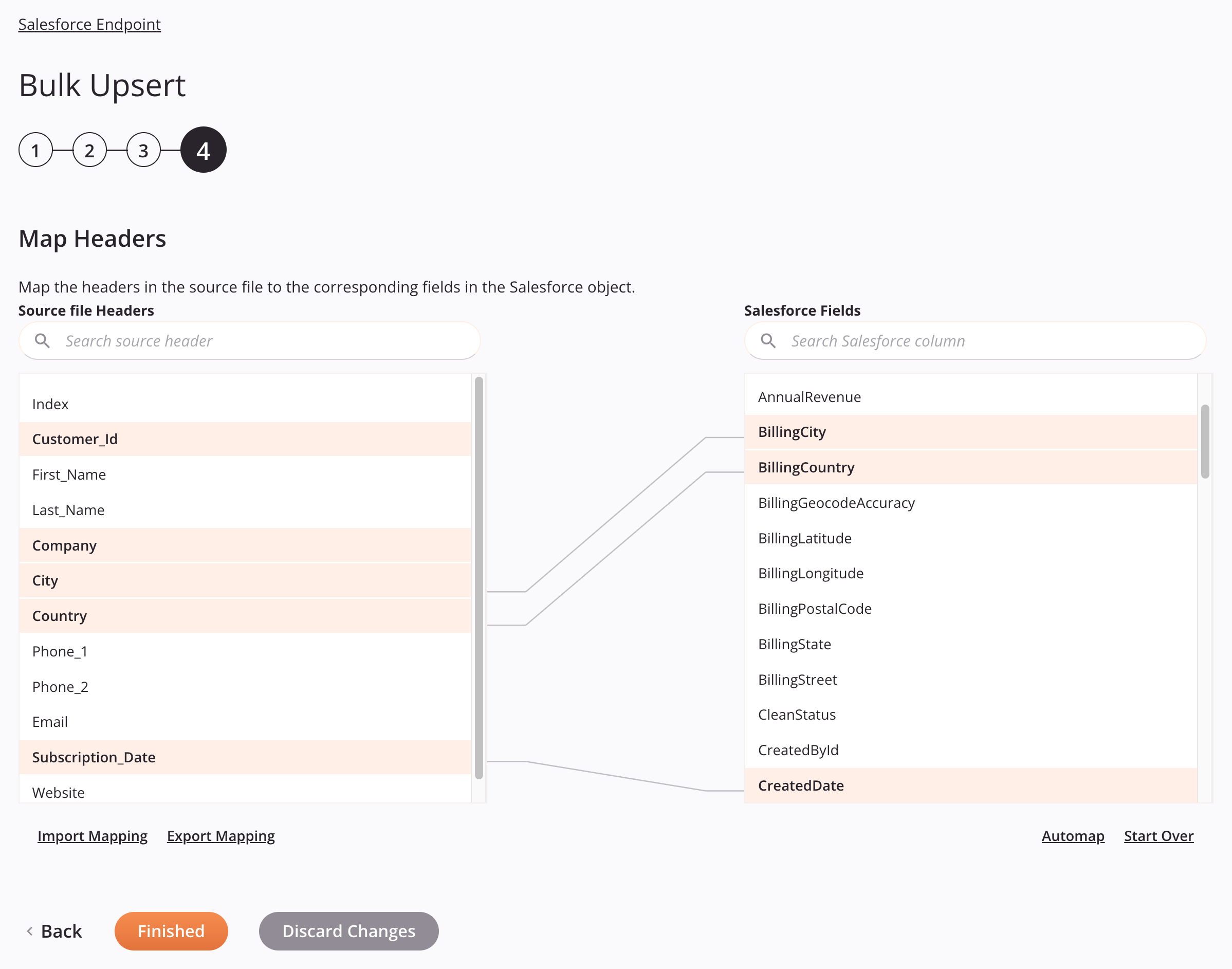 Salesforce Bulk Upsert activity 4