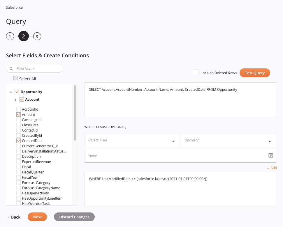 Salesforce Query activity 2