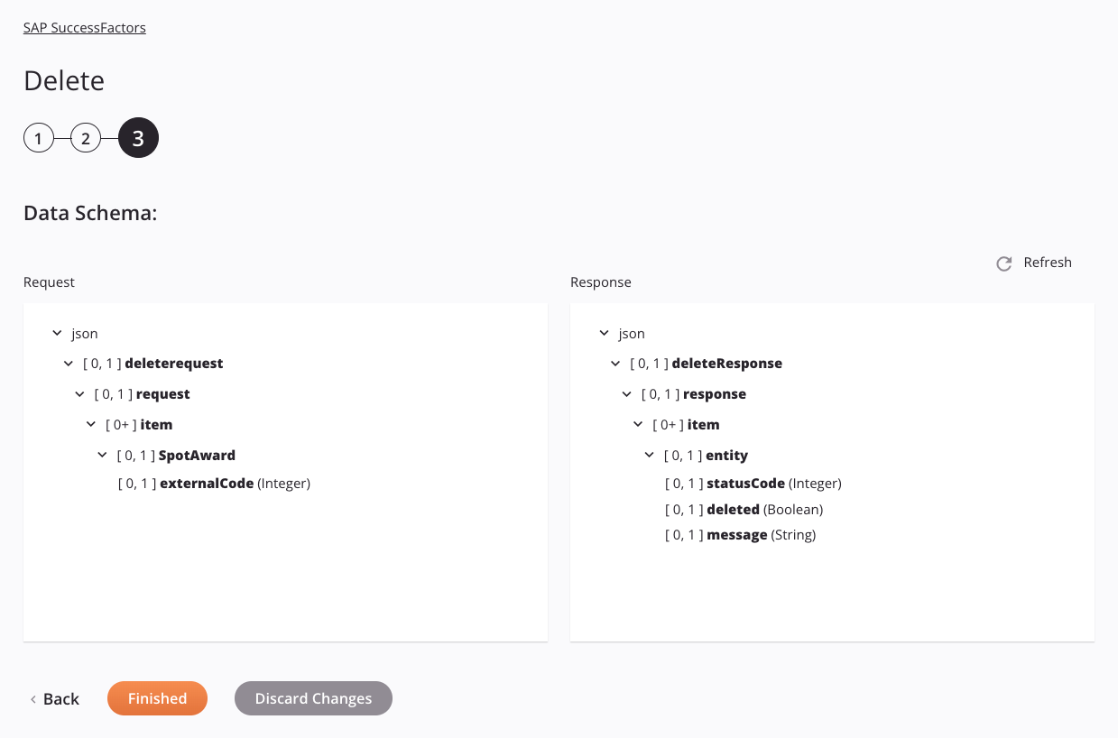 Paso 3 de configuración de actividad de eliminación de SAP SuccessFactors