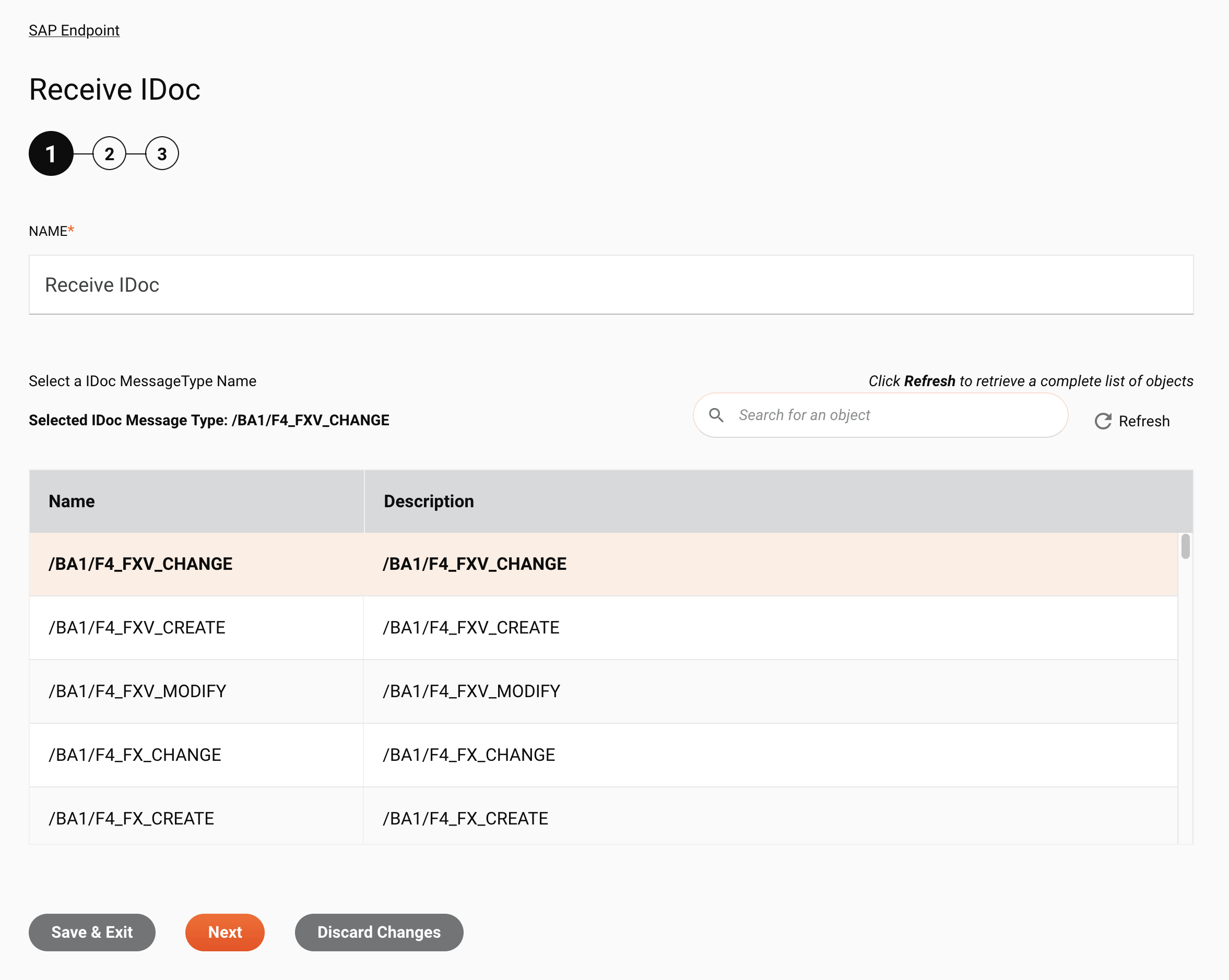 SAP Receive IDoc (Beta) activity configuration step 1