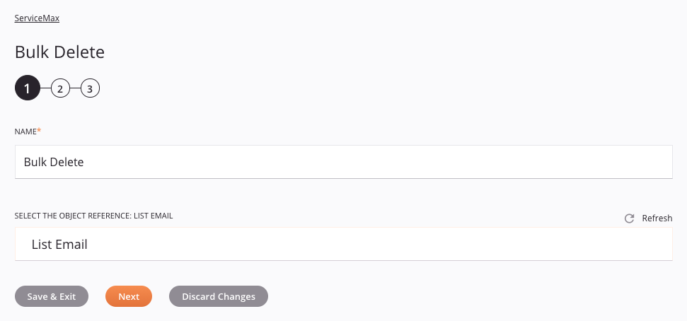 ServiceMax Bulk Delete activity 1