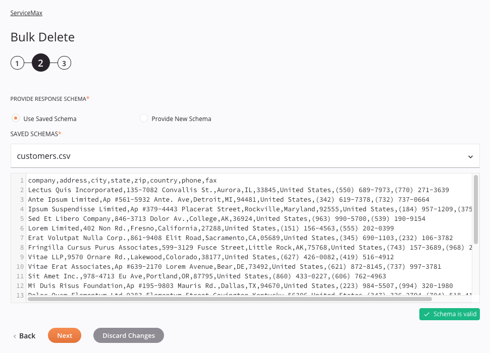 ServiceMax Bulk Delete activity 2