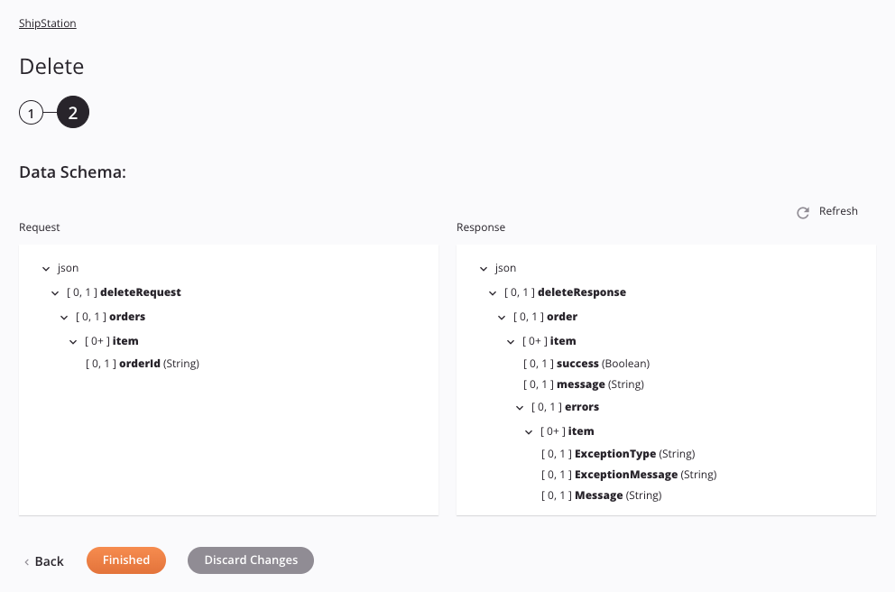 Paso 2 de configuración de actividad de eliminación de ShipStation