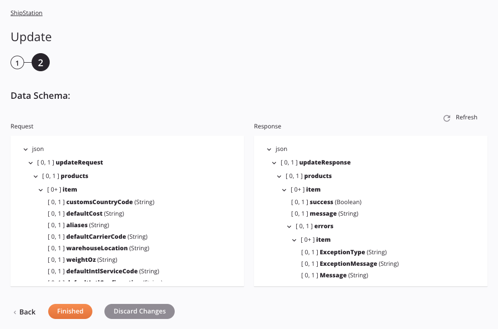 Paso 2 de configuración de la actividad de actualización de ShipStation