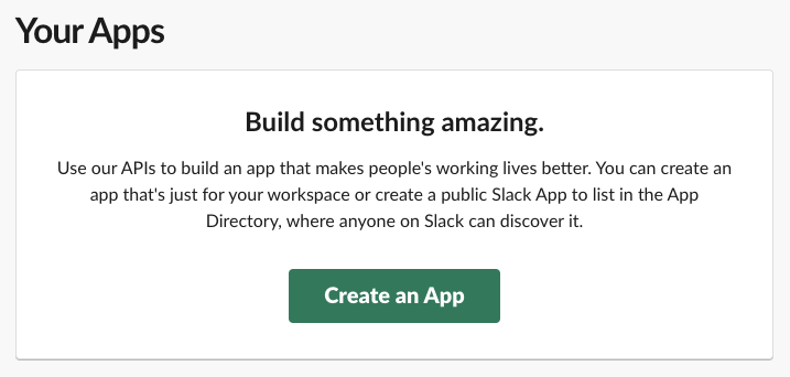 Criação de aplicativo Slack