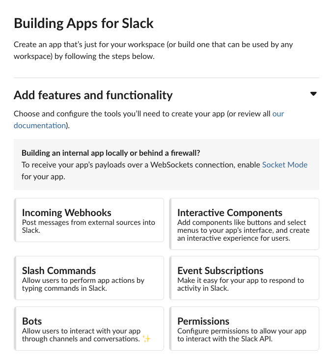 Creación de aplicación Slack