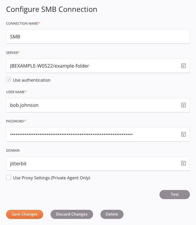 Configuración de la conexión SMB