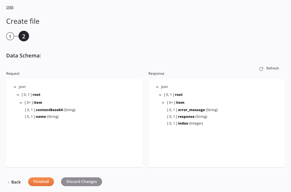 SMB Create File activity configuration step 2