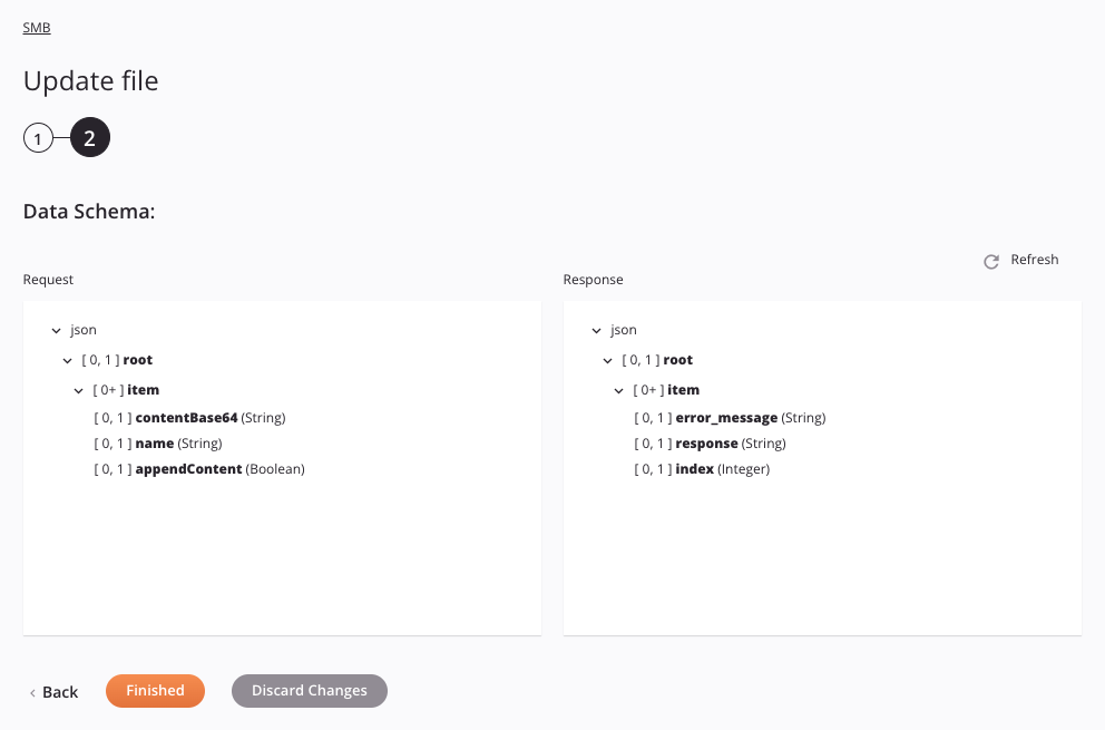 SMB Update File activity configuration step 2