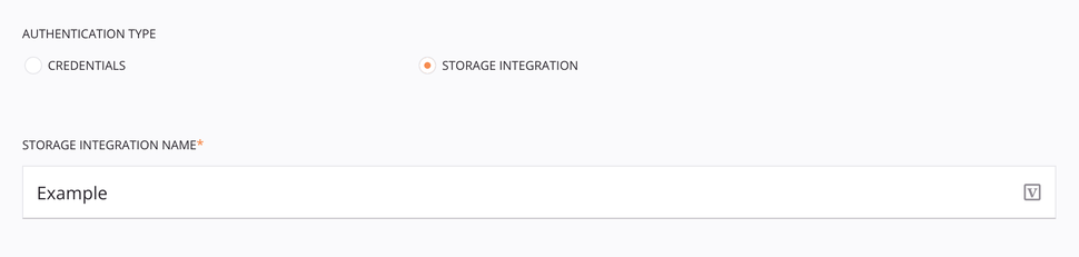 Snowflake Insert activity configuration step 2 Amazon S3 stage file approach storage integration