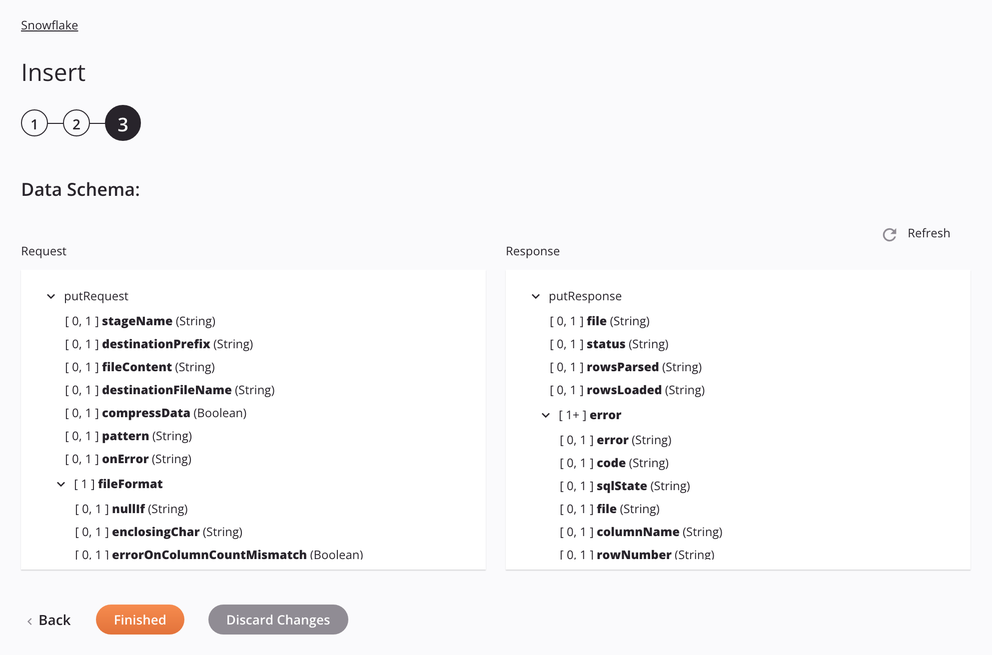 Snowflake Insert activity configuration step 3 internal stage file approach