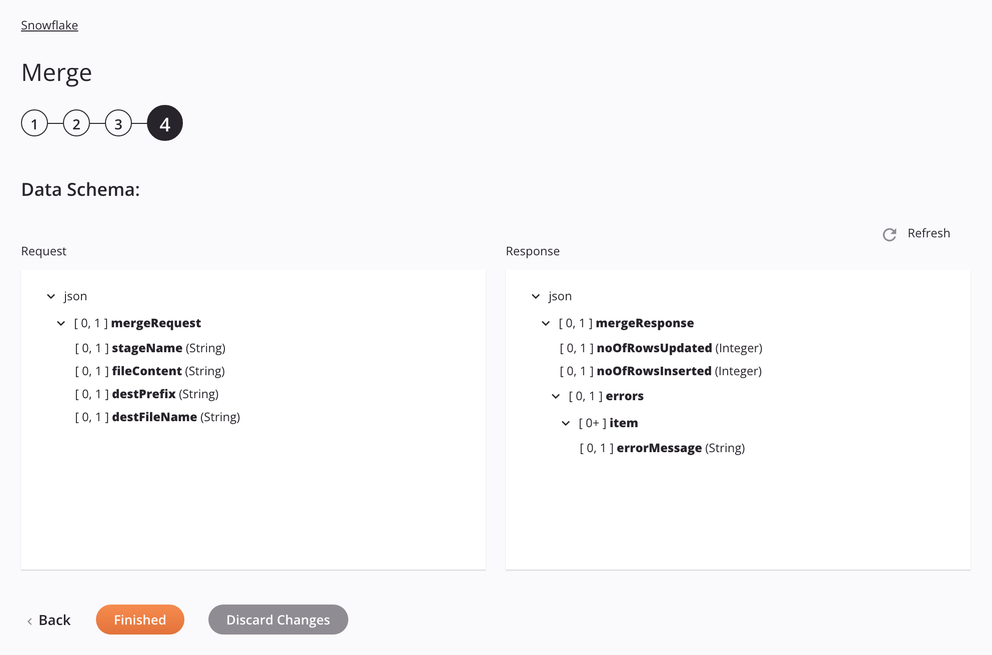 Snowflake Merge activity configuration step 4 stage file approach