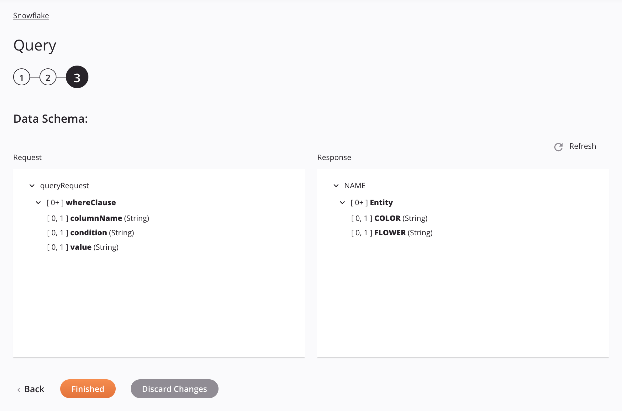 Snowflake Query activity configuration step 3