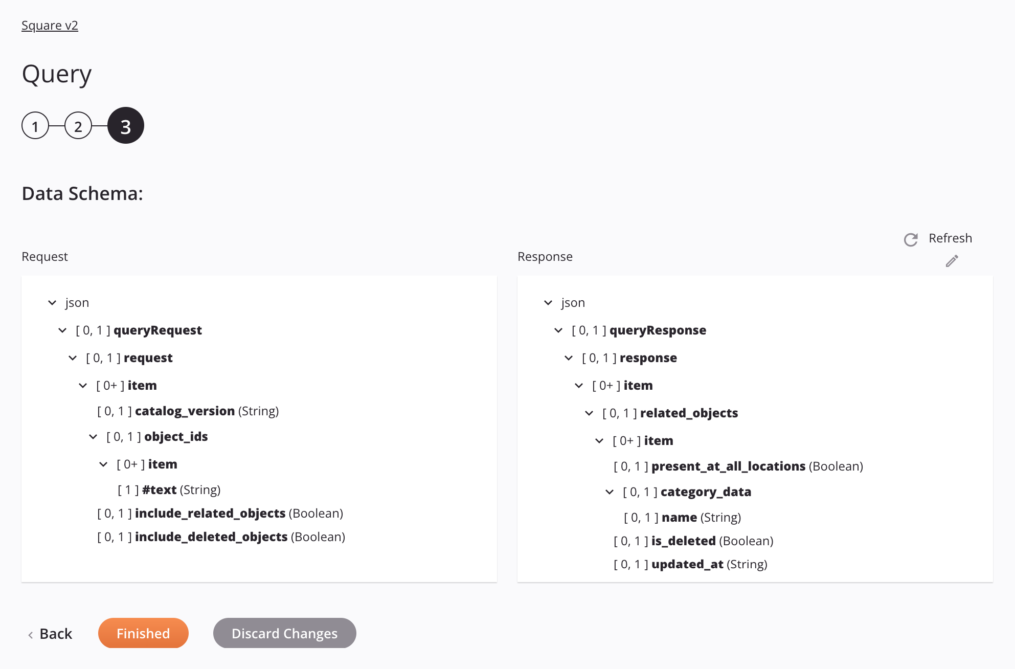 Paso 3 de configuración de la actividad de consulta de Square v2