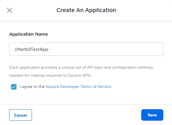 Square new application 