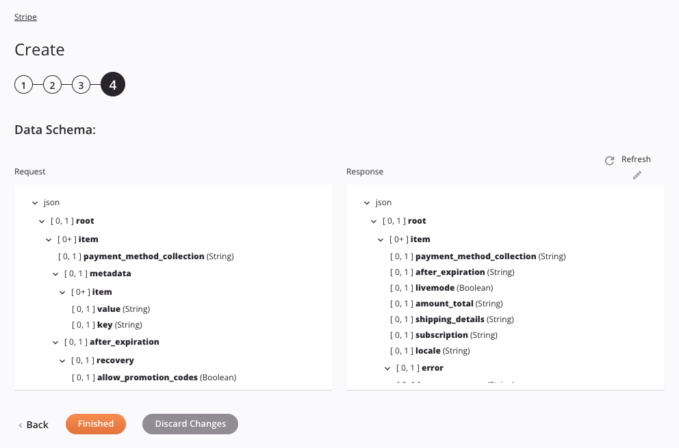 Paso 4 de configuración de actividad de creación de Stripe