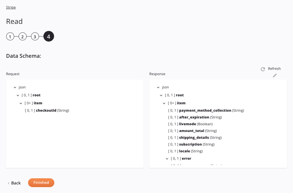 Stripe Read activity configuration step 4