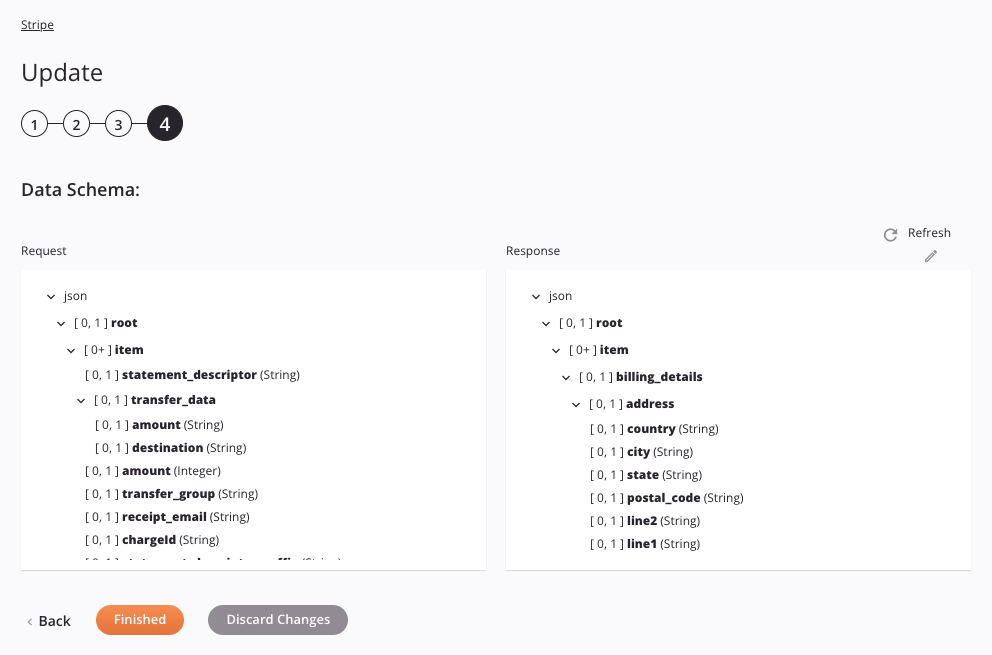 Stripe Update activity configuration step 4