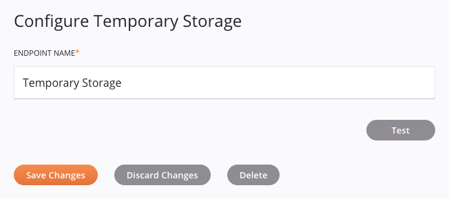 Temporary Storage connection configure