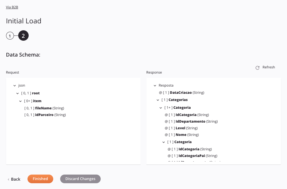 Via B2B Initial Load activity configuration step 2