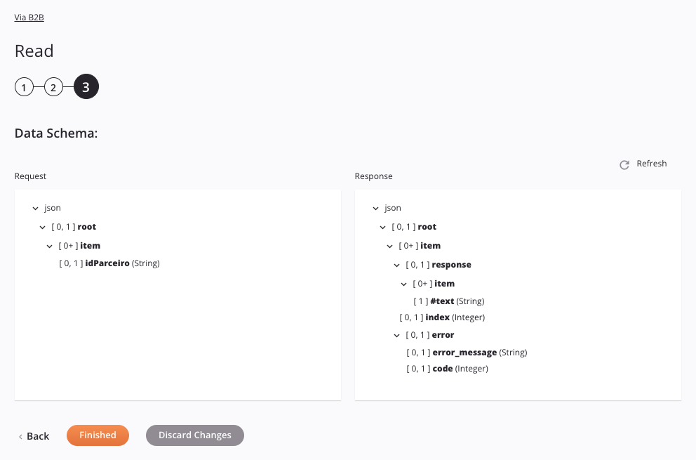 Via B2B Read activity configuration step 3