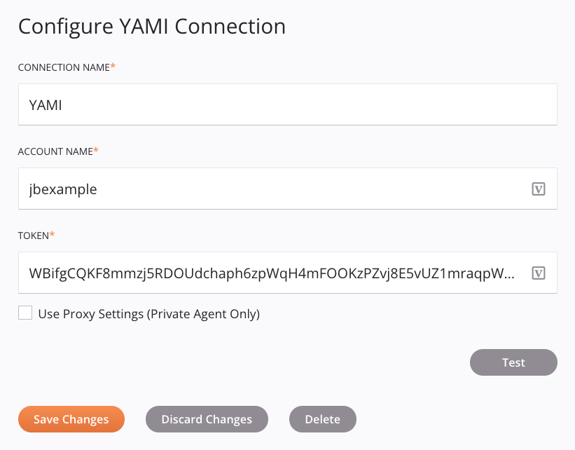 Configuración de la conexión YAMI