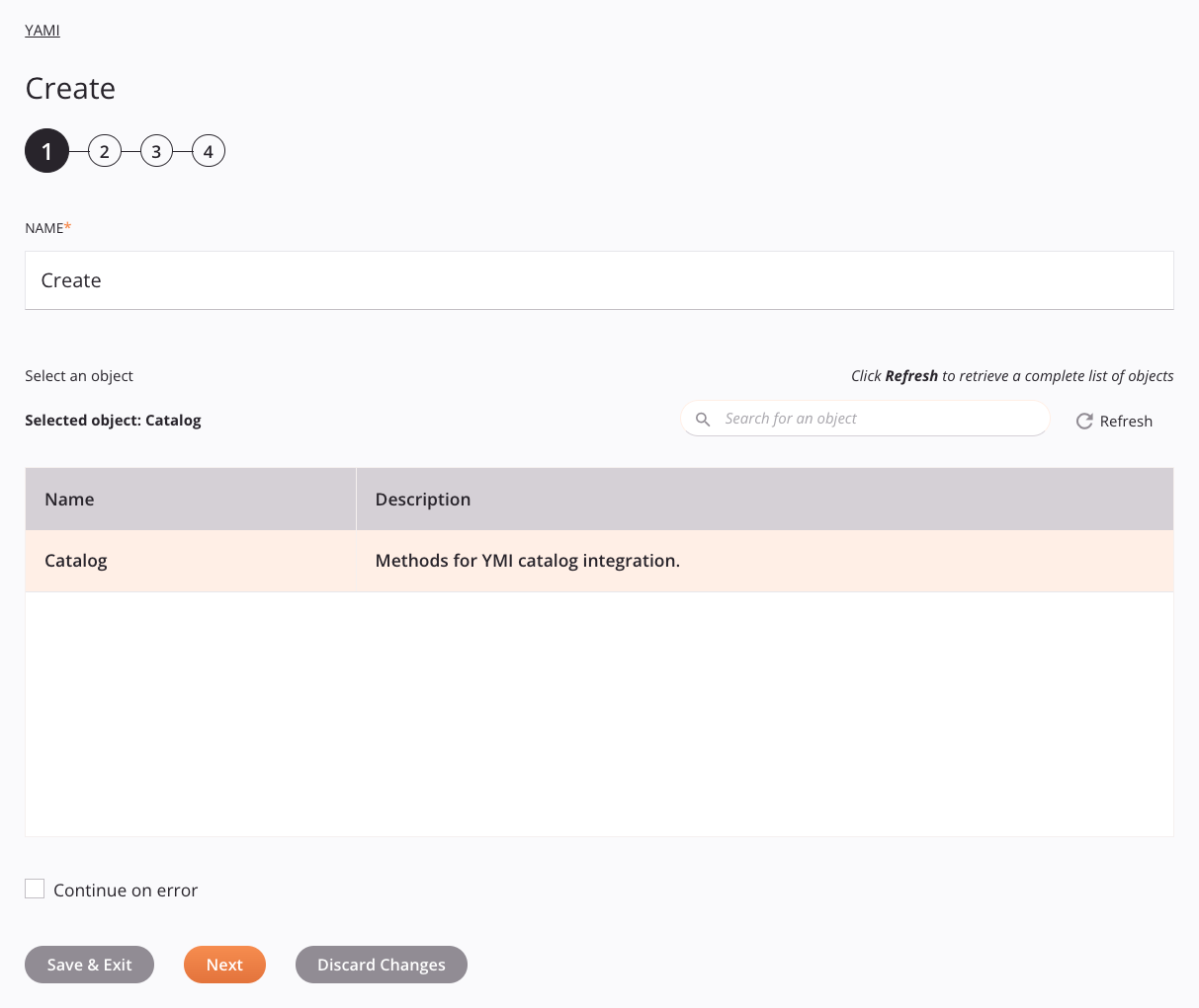 YAMI Crear Configuración de Actividad Paso 1