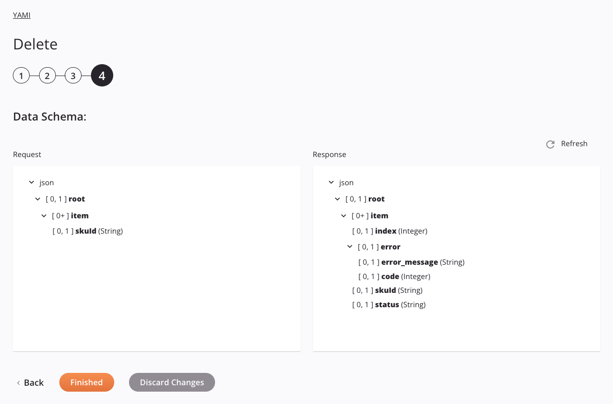 Paso 4 de configuración de actividad de eliminación de YAMI