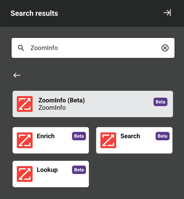 ZoomInfo (Beta) activity types