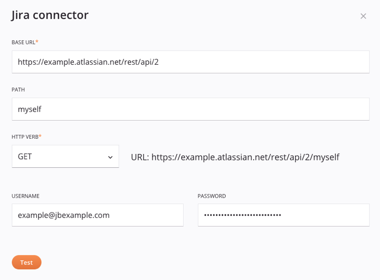 crear configuración de prueba de actividades del conector del paso 3