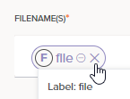 File Share write filename pill remove