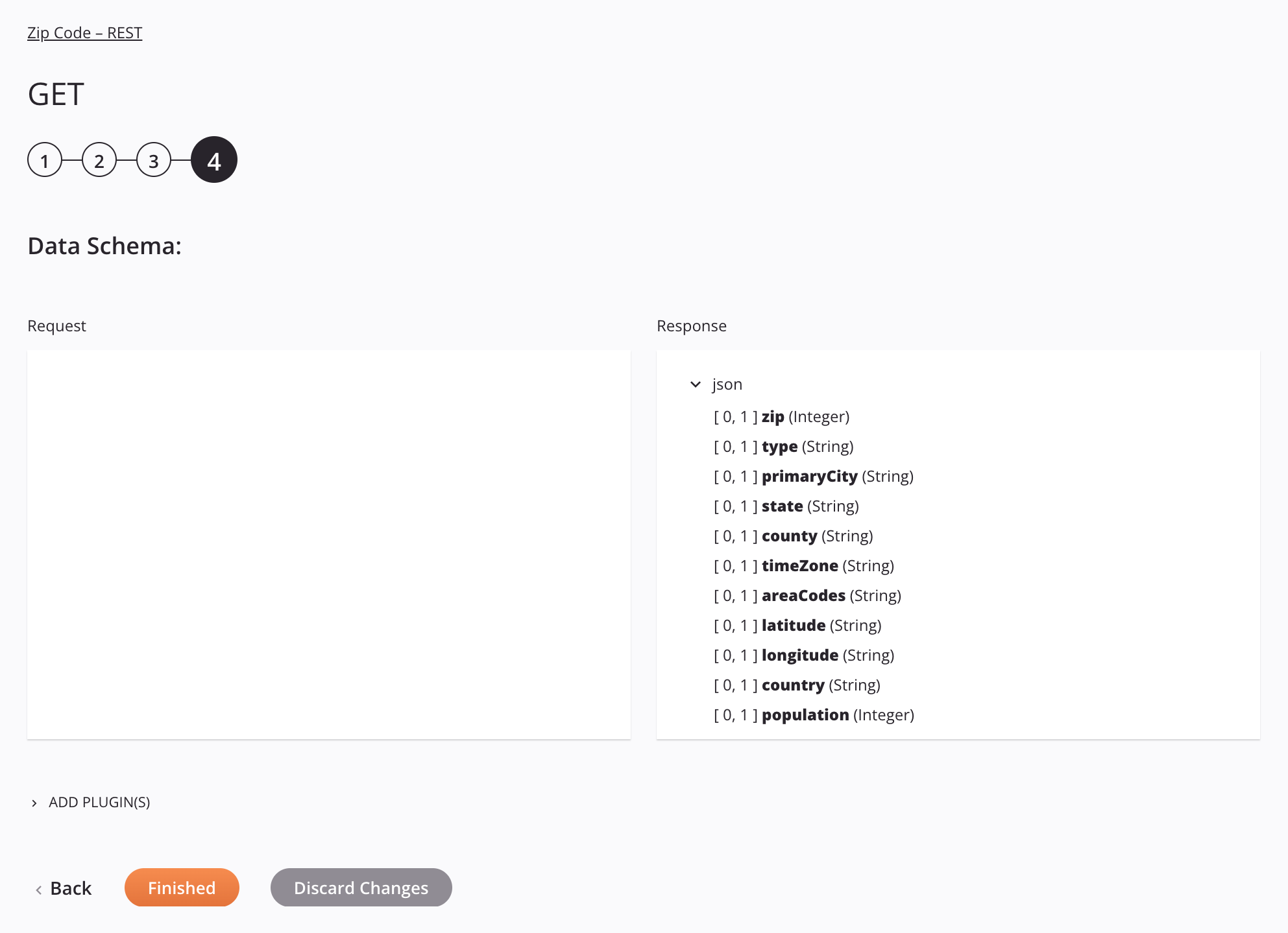 HTTP get step 4 data schema