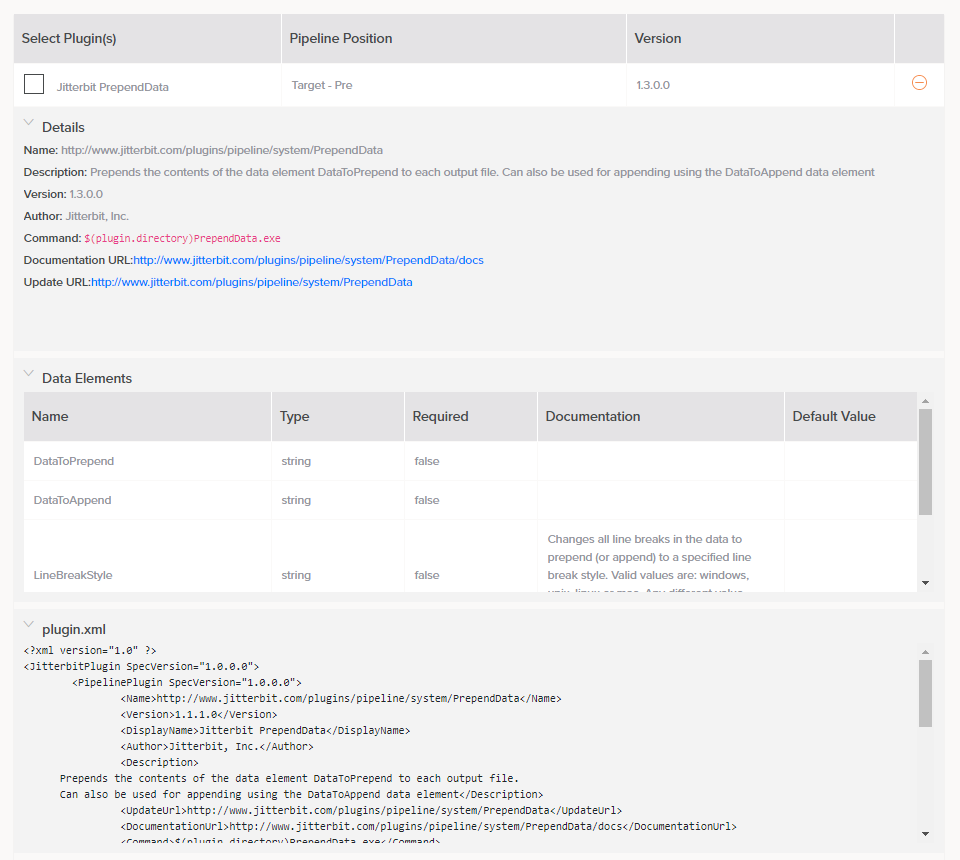 plug-ins de seleção de esquema de dados da etapa 2 de gravação de armazenamento local