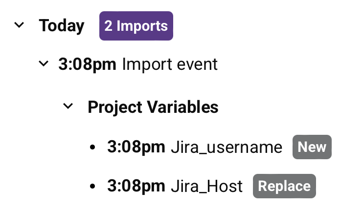 project history import