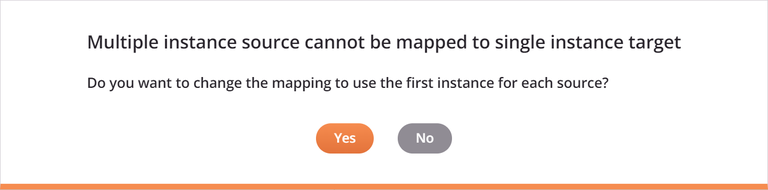 multiple instance source cannot be mapped to single instance target