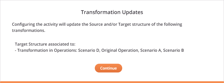 escenario de actualizaciones de transformación c