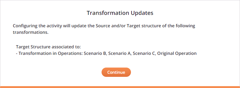 escenario de actualizaciones de transformación d