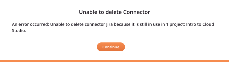 unable to delete connector