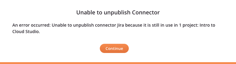 No se puede anular la publicación del conector