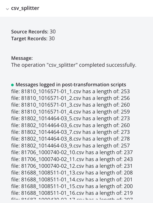 logs CSV splitter