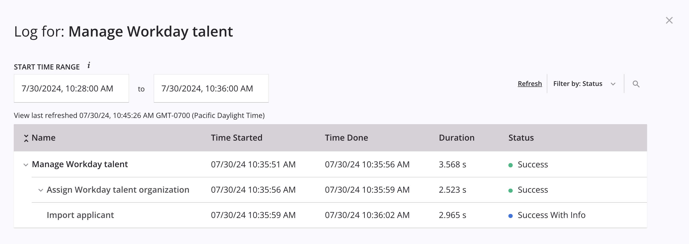 logs full screen