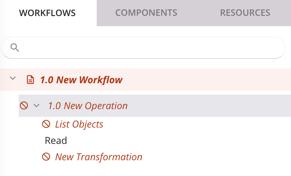 invalid workflow components