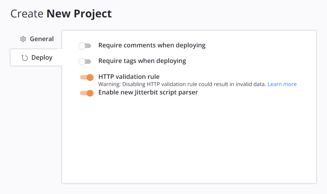 project new deploy